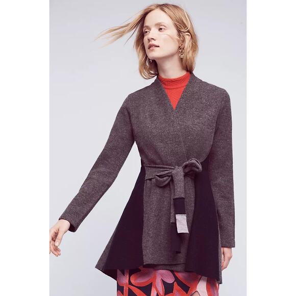 Anthropologie Cozy Minimalist Rosie Niera Denisse 100% Boiled Wool Navy Jacket S - Picture 13 of 13